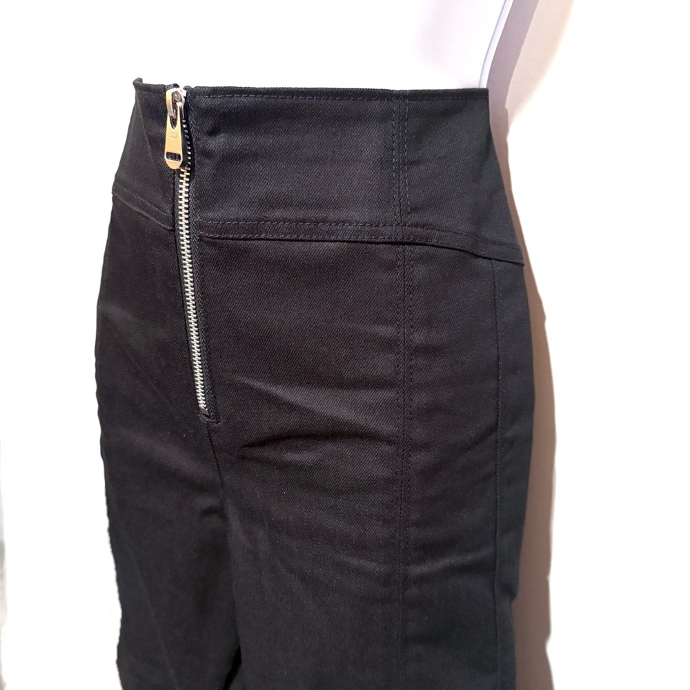 NWT Cinq à Sept Loren Stretch Cropped Flare  Zip Cotton Denim Pant Black Size 14 - Picture 12 of 13